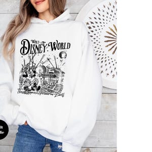 Retro Disneyworld The Happiest Place on Earth Sweatshirt,Vintage Disney Castle Mickey And Friends Sweater Hoodies,Disney Family Matching image 5
