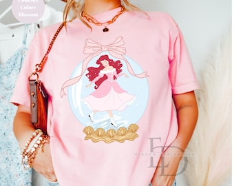 Disney Chirstmas Coquette Bow Little Mermaid Shirt,Disney Ariel Tee,Disney Matching Princess Shirt,Girls Ariel Mermaid Tee,Disney girls Tee
