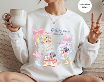 Disney Girls Just Wanna Have Fun Sweatshirt,Minnie Daisy Summer Sweatshirt, Disney Girls Trip Sweatshirt,Disney Besties Hoodie,Minnie Daisy