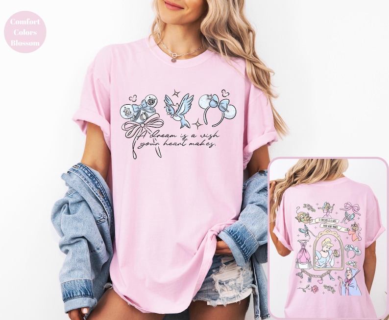 Comfort Colors Disney Coquette Bow Cinderella Shirt,Princess Shirt,Disney Girl Trip Shirt,Walt Disney World Shirt,Disneyland Vacation Shirt image 1