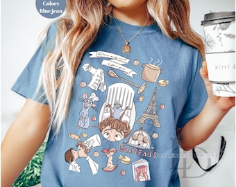 Camiseta de Mickey Mouse con lazo y colores cómodos, de Disney Ratatouille, con el pequeño Chef Remy. Camiseta de Mickey Mouse con lazo y colores cómodos, de Disney Ratatouille, con el límite de tu alma. Camiseta de Mickey Mouse con lazo.