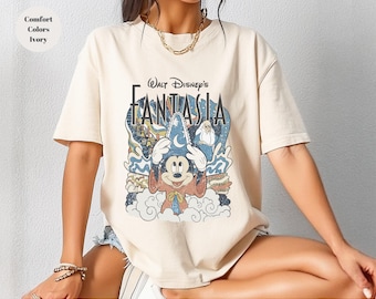 Walt Disney Fantasia Shirt,Disney Mickey Wizard Shirt,Mickey Mouse Shirt, Comfort Colors Tee,Vintage wizard shirt,Disney Family Vacation Tee
