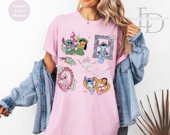 Comfort Colors Lilo and Stitch Shirt, Disney Stitch Shirt,Magic Kingdom Shirt,Disneyland Shirt,Disney Family Tee,Girly Women Disney Trip Tee