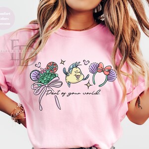 Camiseta Comfort Colors de princesas Disney, camiseta de Disneyworld, Ariel Aurora Elsa Blancanieves Jazmín Bella Rapunzel Anna Tiana, camiseta de Cenicienta, imagen 2
