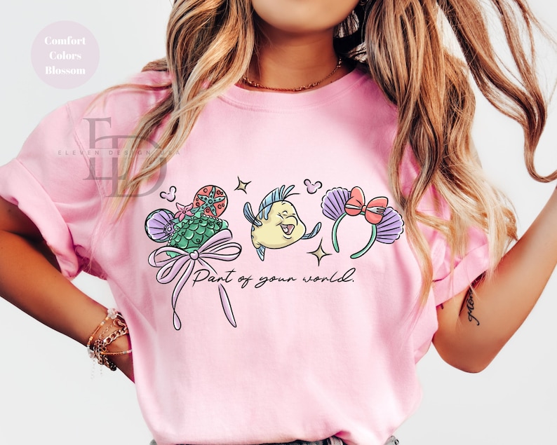 Camiseta Comfort Colors de princesas Disney, camiseta de Disneyworld, Ariel Aurora Elsa Blancanieves Jazmín Bella Rapunzel Anna Tiana, camiseta de Cenicienta, imagen 2