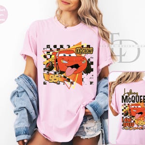 Comfort Colors Retro Lightning McQueen Shirt,Lightning McQueen 95 Shirt,Springs Tee,Disney Pixar Cars Shirt,Mc Queen Shirt,Mc Queen LoverTee afbeelding 3