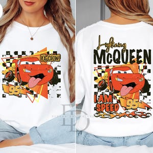 Comfort Colors Retro Lightning McQueen Shirt,Lightning McQueen 95 Shirt,Springs Tee,Disney Pixar Cars Shirt,Mc Queen Shirt,Mc Queen LoverTee afbeelding 4