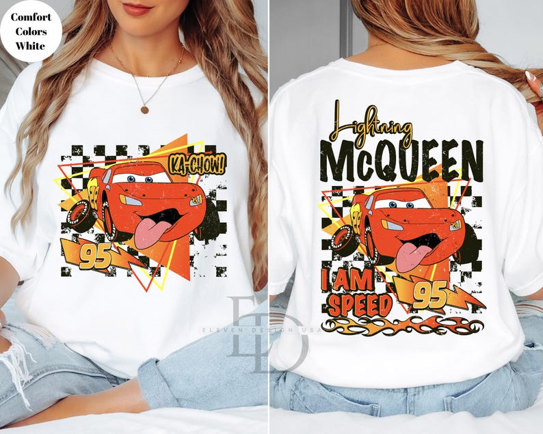 Comfort Colors Retro Lightning McQueen Shirt,Lightning McQueen 95 Shirt,Springs Tee,Disney Pixar Cars Shirt,Mc Queen Shirt,Mc Queen LoverTee afbeelding 4