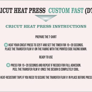 Cricut Heat Press Custom Fast (DTF)