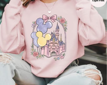 Coquette Bow Castle Sweatshirt,Disney Magic Castle Sweatshirt,Disney Sweatshirt,Disney Castle Hoodie,Disney Trip Sweatshirt,Disney Gift