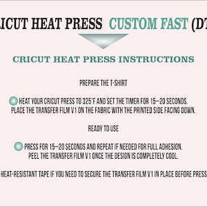 Cricut Heat Press Custom Fast (DTF)