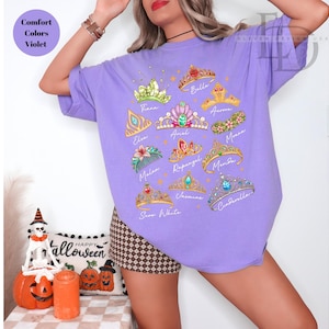 Comfort Colors Disney Princess Shirt, Princess Crown Shirt ,Disney Princess Tee, Disney Girl Trip Shirt, Disneyland Trip Shirt, Cinderella image 4