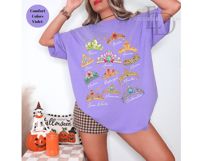 Comfort Colors Disney Princess Shirt, Princess Crown Shirt ,Disney Princess Tee, Disney Girl Trip Shirt, Disneyland Trip Shirt, Cinderella image 4