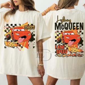 Comfort Colors Retro Lightning McQueen Shirt,Lightning McQueen 95 Shirt,Springs Tee,Disney Pixar Cars Shirt,Mc Queen Shirt,Mc Queen LoverTee afbeelding 1