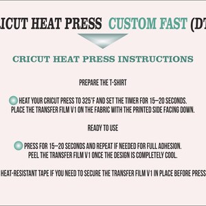 Cricut Heat Press Custom Fast (DTF)