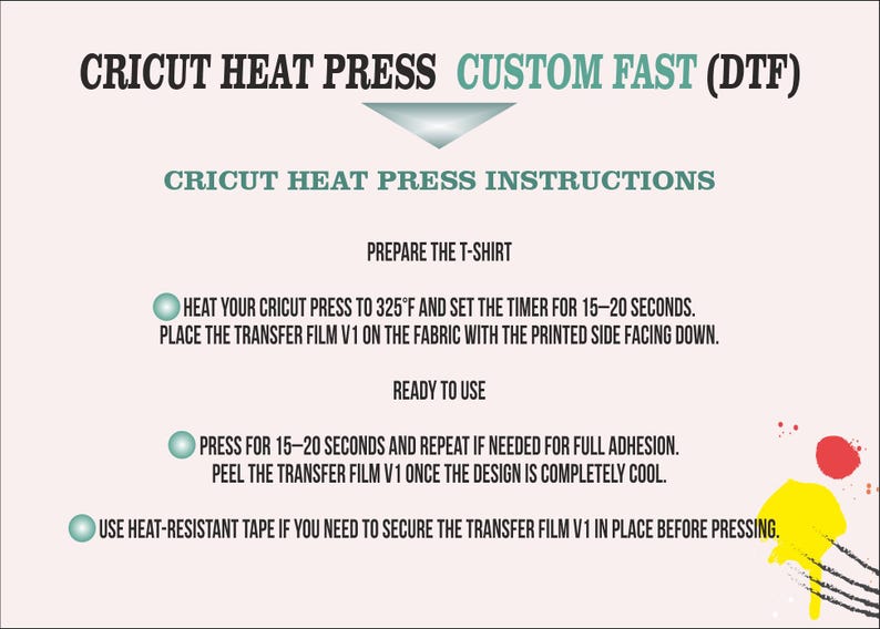 Cricut Heat Press Custom Fast (DTF)
