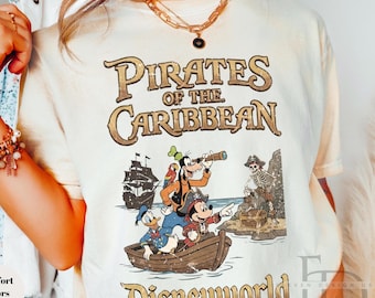 Pirates of the Caribbean Vintage Disney Shirt, Disney Trip Tee, Retro Pirate Mouse and Friends Shirt,Mickey Pirate Tee, Disneyworld Tee,