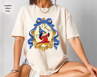 Mickey Mouse Shirt ,Vintage  Fantasmic Mouse Magic Wizard Shirts,Magic Balloon Mouse ,Coquette Bow Shirt, Comfort Colors Shirt