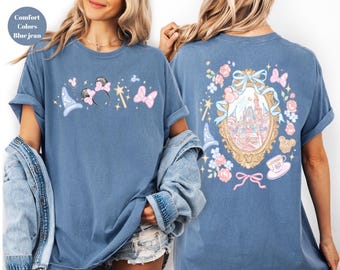 Coquette Bow Disney Castle Shirt, Disney Trip Tee,Magical Castle Shirt,Disneyworld Shirt, Disney Vacation Shirt, Girls Trip Shirt,