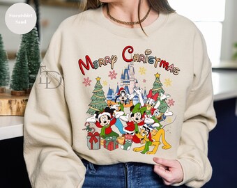 Disney Merry Christmas Sweatshirt, Mickey And Friends Christmas SweatshirtChristmas Hoodie,Disney Christmas Sweatshirt,Christmas Party 2025