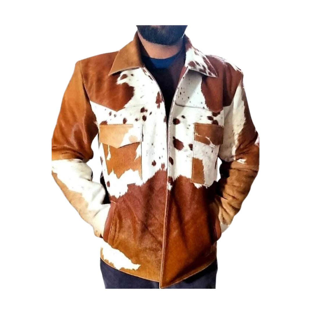 Cowhide Leather Jacket Cow Skin Leather Jacket Men Etsy