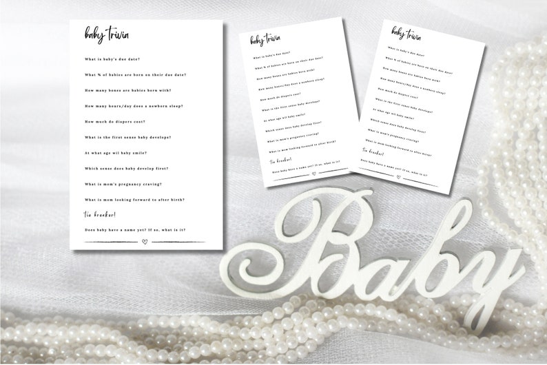 Baby Trivia Game Digital Download and Template - Etsy