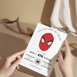 Spider Man Birthday Invitation Spidey - Editable Template