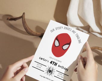 Spider Man Birthday Invitation Spidey - Editable Template