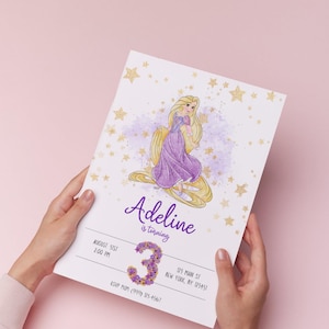 Tangled Inspired | Rapunzel Inspired Birthday Invitation - Editable Template | Instant Download