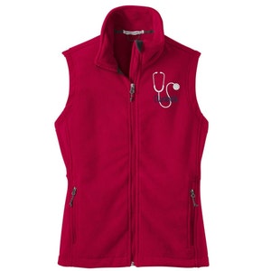 Women’s Size Nurse Vest Fleece Custom Embroidered - Gift for New Nurses or Dr and Healthcare Hero