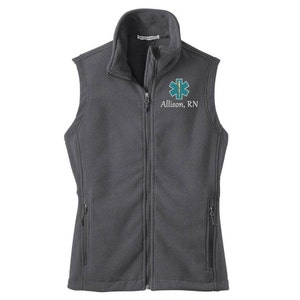Fleece Embroidered Vest - Gift for New Nurse Doctor Vet - Unisex Fit