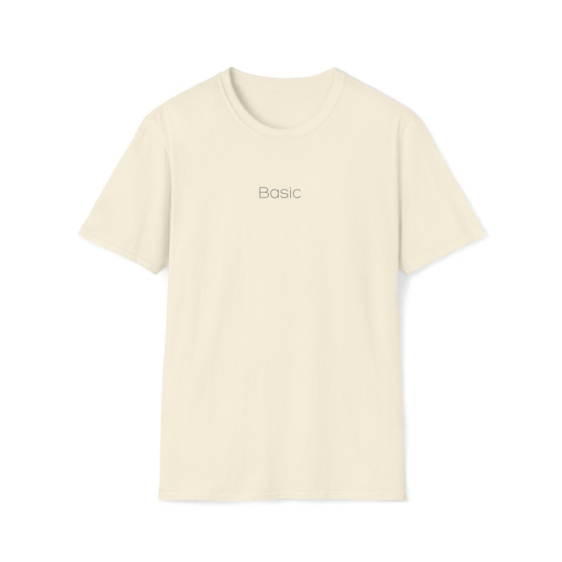 BASIC UNISEX TSHIRT | Everyday Minimal Tee | Essential Cotton Tee | Casual Basic Tshirt | Basic Word Printed Minimal Timeless Tshirt Natural