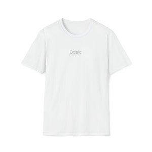BASIC UNISEX TSHIRT | Everyday Minimal Tee | Essential Cotton Tee | Casual Basic Tshirt | Basic Word Printed Minimal Timeless Tshirt White