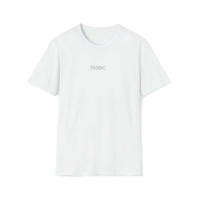 BASIC UNISEX TSHIRT | Everyday Minimal Tee | Essential Cotton Tee | Casual Basic Tshirt | Basic Word Printed Minimal Timeless Tshirt White