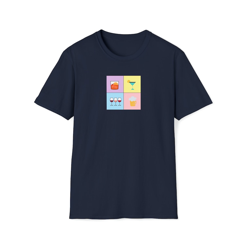WINE TSHIRT | Premium Tshirt | Party Tee Shirt | Wine Lovers Gift | Beautiful Soft Cotton Unisex Fun Casual Nightout Comfortable Tshirt Navy