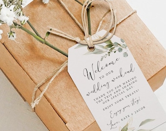 Welcome Wedding Weekend Tag DIY Welcome Bag Tag Printable Welcome Tag Favor Tag Hotel Welcome Tag Wedding Weekend Template - Kate