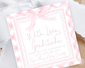 Etiquetas de regalo para baby shower, etiqueta con amor, etiqueta de regalo para baby shower, etiqueta de agradecimiento para baby shower, etiquetas personalizadas para baby shower, etiquetas de regalo para bebé personalizadas