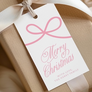 Schleife Weihnachten Geschenkanhänger Schleife Urlaub Tag Printable Schleife Weihnachten Tag Urlaub Gefallen Tag Schleife Urlaub Geschenkanhänger