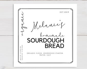 Modern Homemade Bread Tags, Homemade Tag, Bake Goods Tag, Sourdough Bread Tag, Homemade Bread Tags, Bread Labels, Baked with Love Tags