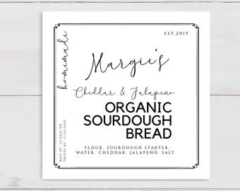 Modern Homemade Bread Tags, Homemade Tag, Bake Goods Tag, Sourdough Bread Tag, Homemade Bread Tags, Bread Labels, Baked with Love Tags