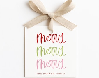 Etiquetas de regalo navideñas imprimibles, etiquetas de regalo navideñas, etiquetas de regalo navideñas, Grandmillennial, plantilla de etiqueta navideña