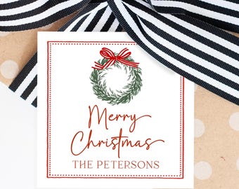 Christmas Gift Tags, DIY Holiday Tag, Printable Christmas Tag, Holiday Favor Tag, Grandmillennial Tag, Holiday Gift Label, Christmas Tag