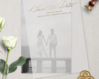 Save the Date Vellum Overlays | Printed Vellum Inserts | Transparent Wedding Stationery | Minimalist Save the Dates | DIY Wedding Vellum
