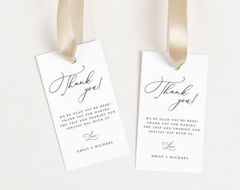 Wedding Thank You Tag DIY Welcome Bag Tag Printable Thank You Tag Favor Tag Hotel Thank You Tag Welcome Tag Template - Emily