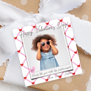 Afdrukbaar valentijnsfotokaartje, valentijnsfotokaart, valentijnsfotokaartje, tag met zoete traktatie, valentijnsdagfotokaartje, valentijnsfotokaart