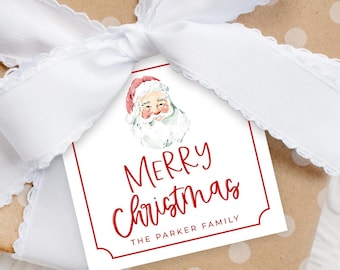 Santa Gift Tag, Merry Christmas Tags, Printable Santa Tags, Santa Gift Labels, Holiday Gift Tags, Christmas Favor Tag