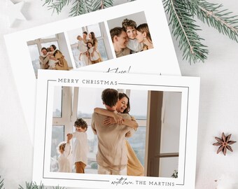 Minimalist Holiday Card Template, Editable Christmas Card, Printable Christmas Card, Merry Christmas Photo Card, Modern Christmas Photo Card