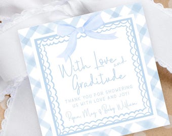 Etiquetas de regalo para baby shower, etiqueta con amor, etiqueta de regalo para baby shower, etiqueta de agradecimiento para baby shower, etiquetas personalizadas para baby shower, etiquetas de regalo para bebé personalizadas