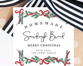 Christmas Homemade Gift Tags DIY Christmas Cookies Tag, Homemade Tag, Bake Goods Tag, Sourdough Bread Tag, Peppermint Bark Tag, Fudge Tag
