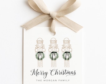 Nutcracker Christmas Gift Tag Template – Printable Holiday Favor Tag – Instant Download Gift Label